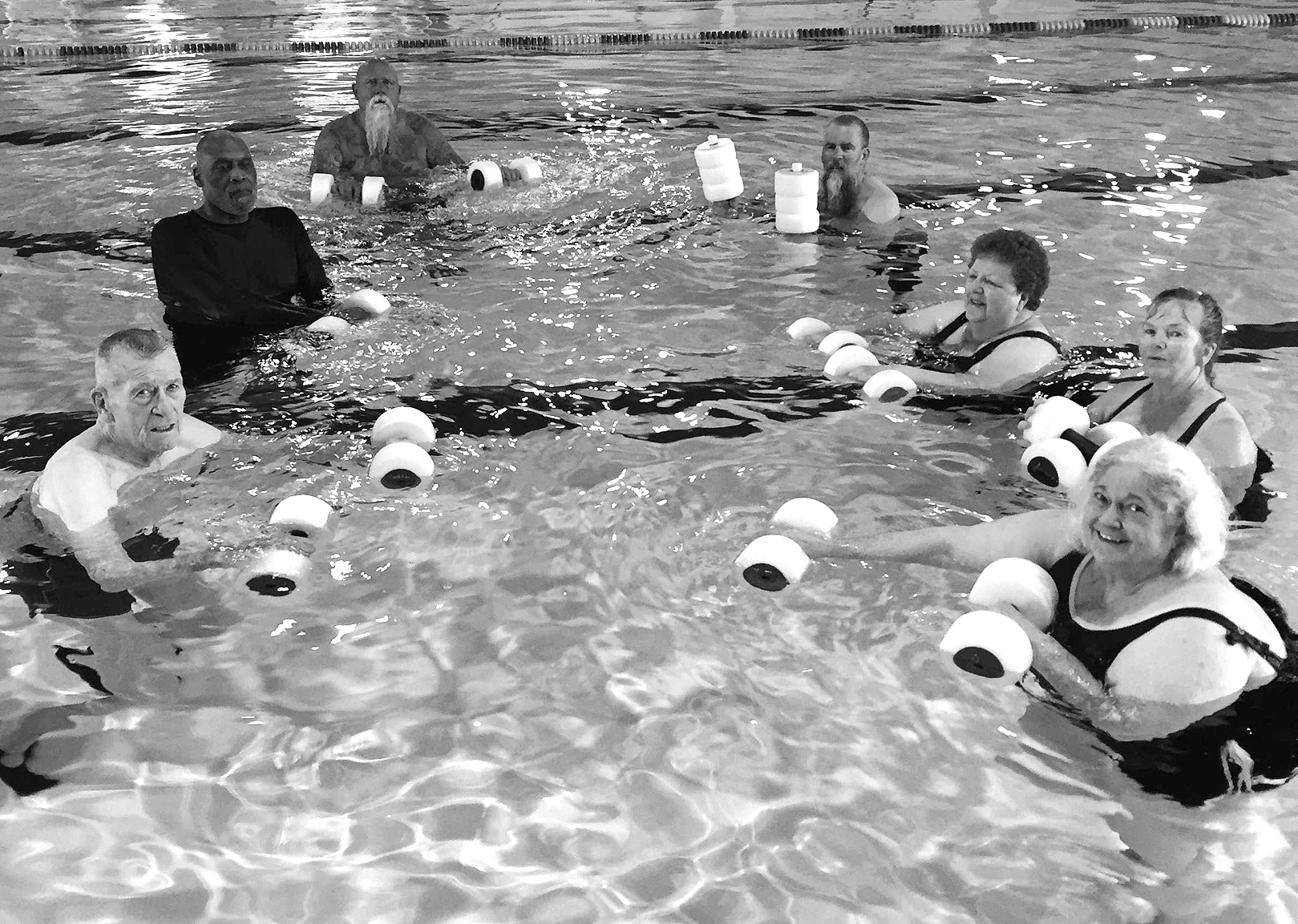 Adult water fitness class